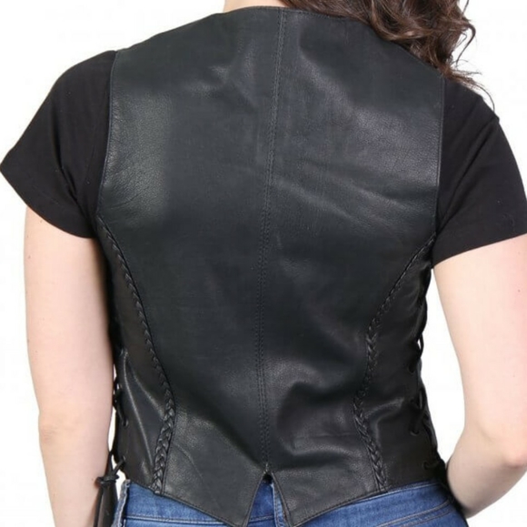 NWT Hot Leathers Ladies Leather Motorcycle Vest - Picture 3 of 8